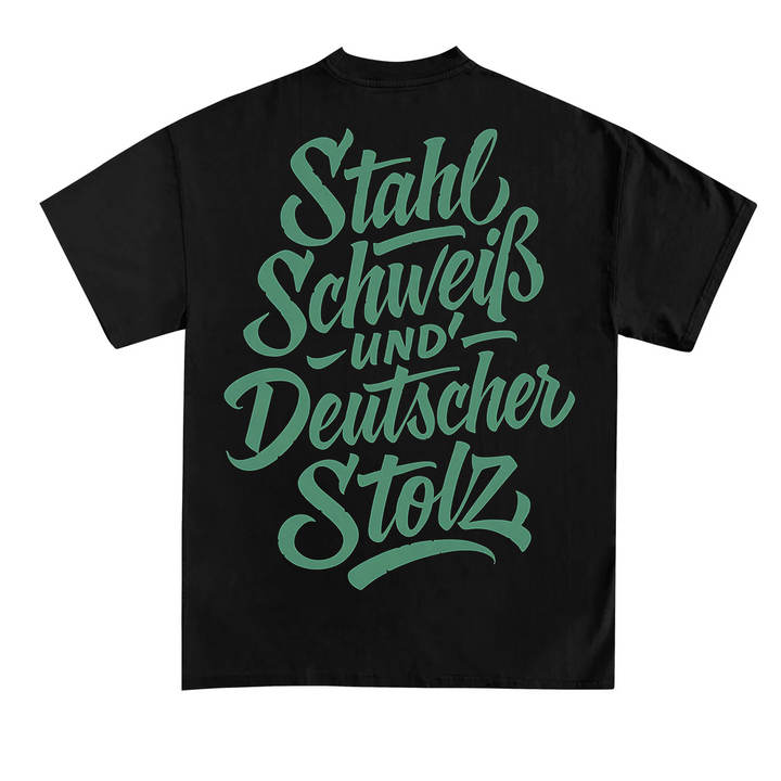 Stahl Schweiß (Backprint) T-Shirt