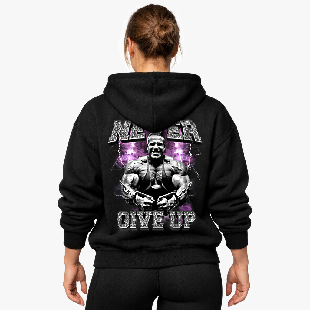 Never give up Oversized (Backprint) Hoodie