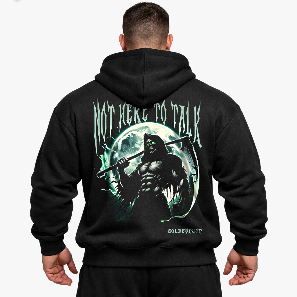 Not here to talk Oversized (Backprint) Hoodie