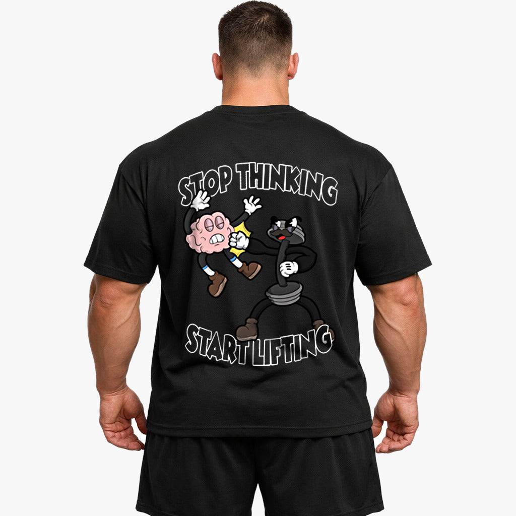 Stop thinking (Backprint) Oversized Shirt