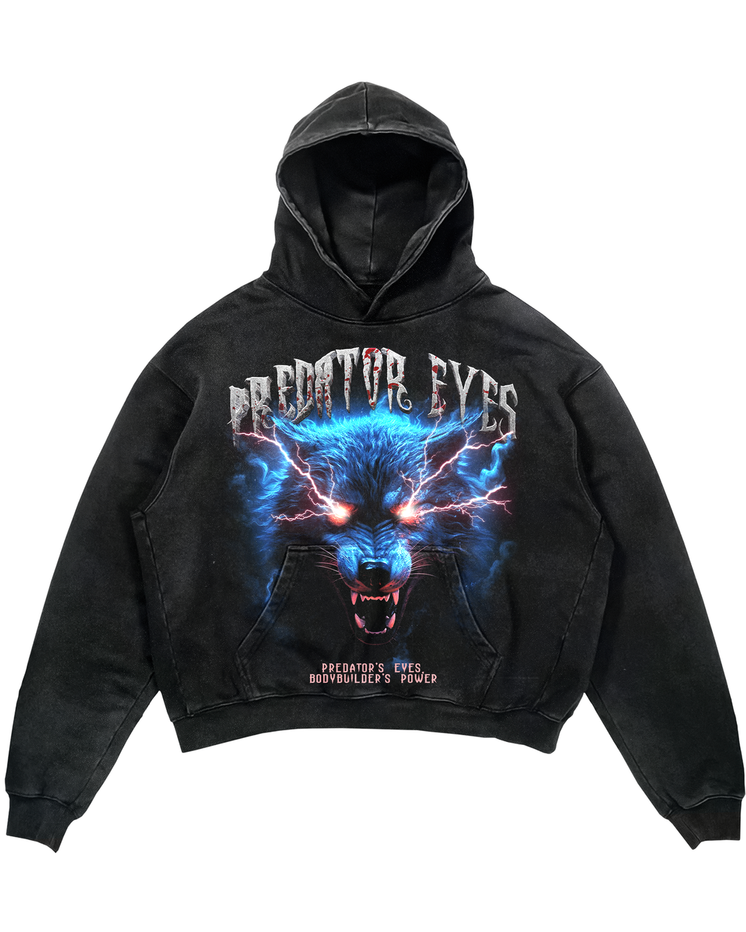 Predator eyes Oversized Hoodie - Mit Taschendruck